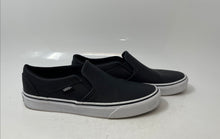 Load image into Gallery viewer, Vans Womens Asher Black Leather Perforated Slip-On Sneaker Shoes Size 8.5
