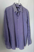 Load image into Gallery viewer, Hugo Boss Mens Purple Gingham Cotton Long Sleeve Sharp Fit Dress Shirt Size 16.5
