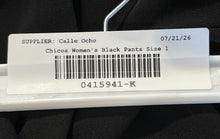 Load image into Gallery viewer, Chico's Womens Black Pleated Front Straight Leg Side-Zip Trouser Pants Size 1
