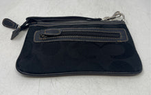 Load image into Gallery viewer, Coach Womens Black Signature Jacquard Turnlock Canvas Wristlet Wallet
