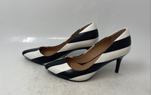 Load image into Gallery viewer, INC International Concepts Womens Zitah White Black Striped Pump Heels Size 8M
