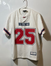 Load image into Gallery viewer, Mikenco Mens White Mesh Short Sleeve V-Neck #25 Pullover Jersey T-Shirt Size M
