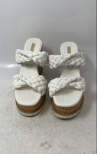 Load image into Gallery viewer, Aldo Womens White Open Toe Braided Strap Cork Wedge Platform Sandals Size 9
