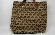 Load image into Gallery viewer, Michael Kors Womens Brown Signature Print Double Handle Shoulder Bag

