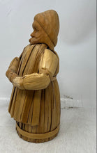 Load image into Gallery viewer, Decorative Handmade Santa Claus Figurine Carved From Wood With A Corn Husk Body
