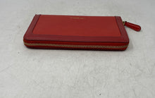 Load image into Gallery viewer, Vera Bradley Womens Red Leather Credit Card Holder Zip-Around Wallet
