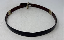 Load image into Gallery viewer, Unbranded Mens Silver Black Brown Croc Embossed Leather Reversible Belt Size 32
