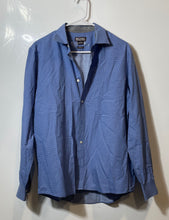Load image into Gallery viewer, Michael Kors Mens Blue Printed Tailored Fit Long Sleeve Button-Up Shirt Size M
