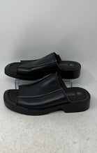 Load image into Gallery viewer, Hunter's Bay Womens Black Leather Slip-On Platform Slide Sandals Size 6.5
