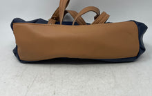Load image into Gallery viewer, Tyler Rodan Womens Blue Brown Pebbled Leather Double Handle Zip Top Shoulder Bag
