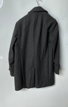 Load image into Gallery viewer, Banana Republic Mens Dark Gray Long Sleeve Button Front Trench Coat Size S
