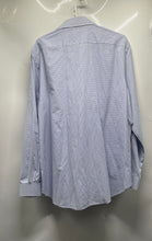 Load image into Gallery viewer, Michael Kors Mens Blue White Gingham Cotton Slim Fit Dress Shirt Size 17-17.5

