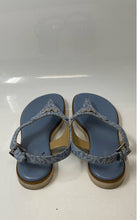 Load image into Gallery viewer, Michael Kors Womens Jilly Blue White Signature Print Flat Thong Sandals Size 9M
