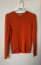 Load image into Gallery viewer, St. John's Bay Womens Orange Cable-Knit Crew Neck Classic Pullover Sweater Sz PS
