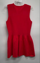 Load image into Gallery viewer, Zara Womens Red Sleeveless Crew Neck Peplum Hem Stretch Mini Dress Size M

