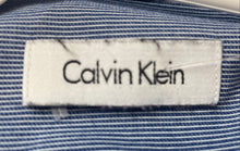 Load image into Gallery viewer, Calvin Klein Mens Blue Printed Collared Long Sleeve Dress Shirt Size 17

