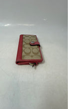 Load image into Gallery viewer, Coach Womens Beige Pink Monogram Print Multi Card Holders Bifold Wallet
