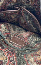 Load image into Gallery viewer, Fossil Womens Green Canvas Leather Trim Outer Pocket Adjustable Straps Backpack
