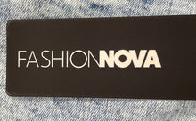 Load image into Gallery viewer, Fashion Nova Womens Blue Medium Wash Distressed Bootcut Leg Jeans Size 13 w/ Tag
