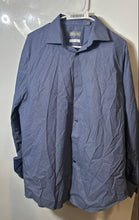 Load image into Gallery viewer, Michael Kors Mens Blue Printed Long Sleeve Regular Fit Dress Shirt Size L
