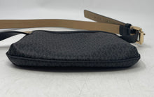 Load image into Gallery viewer, Michael Kors Womens Black Gray Signature Print Adjustable Strap Zip Top Belt Bag
