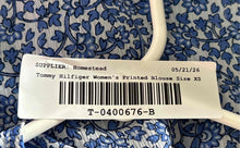 Load image into Gallery viewer, Tommy Hilfiger Womens Blue White Floral Print Pleated Blouse Top Size XS
