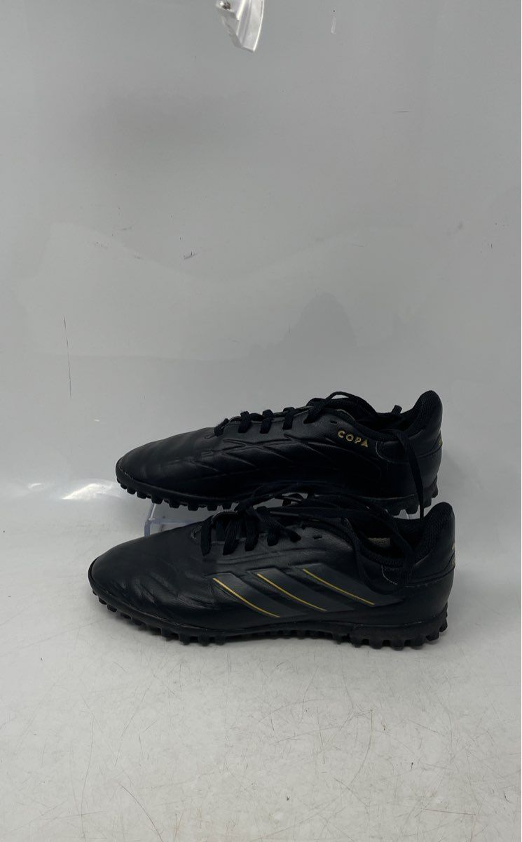 Adidas Kids Copa Pure 2 Club Turf IG8736 Black Gold Tone Soccer Shoes Size 4.5