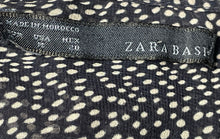 Load image into Gallery viewer, Zara Basic Womens Black Animal Print Flutter Sleeve Pullover Blouse Top Size M
