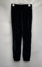 Load image into Gallery viewer, Zara Womens Black Velvet Zipped Pockets Drawstring Waist Jogger Pants Size XS
