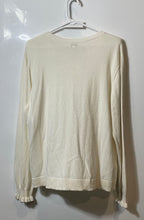 Load image into Gallery viewer, J. Crew Womens White Jeweled Button Ruffle Long Sleeve Pullover Sweater Size XL
