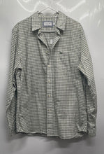 Load image into Gallery viewer, Lacoste Mens Green Gingham Print Long Sleeve Regular Fit Button-Up Shirt Size L
