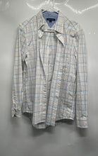 Load image into Gallery viewer, Tommy Hilfiger Mens Blue Beige Long Sleeve Collared Button-Up Shirt Size M
