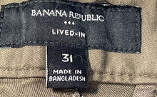 Load image into Gallery viewer, Banana Republic Mens Green Slash Pockets Button Front Chino Shorts Size 31

