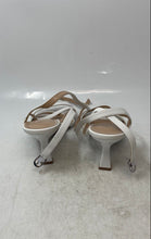 Load image into Gallery viewer, Mysoft Womens White Leather Buckle Stiletto Heel Strappy Sandals Size 8

