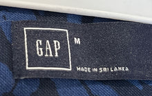 Load image into Gallery viewer, Gap Mens Blue Black Leaf Print Short Sleeve Collared Button-Up Shirt Size M
