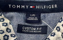 Load image into Gallery viewer, Tommy Hilfiger Mens White Blue Printed Long Sleeve Button-Up Shirt Size L

