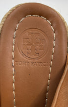 Load image into Gallery viewer, Authentic Tory Burch Womens Kristen Brown Wedge Sandals Size 7.5M Damaged Worn
