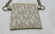 Load image into Gallery viewer, Michael Kors Womens Delancy Beige Monogram Chain Logo Plaque Fanny Pack Belt Bag
