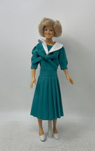 Load image into Gallery viewer, Blonde Hair Blue Eyes Princess Diana Play Doll In Green Dress With Display Stand
