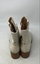 Load image into Gallery viewer, Sam &amp; Libby Womens Beige Leather Round Toe Side Zip Cowboy Western Boots Sz 9.5
