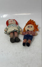Load image into Gallery viewer, Lot Of 2 Pcs Vintage Cloth Rag Striped Legs Floral Dress Plaid Shirt Mixed Doll
