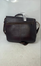 Load image into Gallery viewer, Unbranded Mens Brown Leather Adjustable Strap Pockets Flap Over Lined Briefcase
