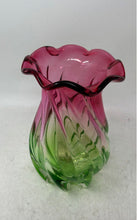 Load image into Gallery viewer, Multicolor Glass Swirl Pattern Flower Theme Home Decorative Vase Collectible
