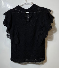 Load image into Gallery viewer, INC International Concepts Womens Black Short Sleeve Ruffle Blouse Top Size XL
