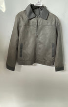 Load image into Gallery viewer, F Collection Mens Gray Suede Long Sleeve Spread Collar Full-Zip Jacket Size N/S
