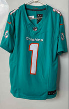 Load image into Gallery viewer, Nike Mens Aqua Miami Dolphins Tua Tagovailoa #1 Football-NFL Jersey Size S
