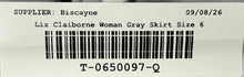 Load image into Gallery viewer, Liz Claiborne Womens Gray Lined Back Zip Straight &amp; Pencil Skirt Size 6
