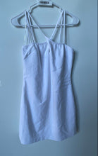Load image into Gallery viewer, Zara Womens White Stretch Sleeveless Spaghetti Strap Back Zip Mini Dress Size L
