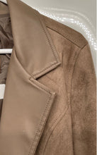 Load image into Gallery viewer, AG Milano Womens Taupe Long Sleeve Pockets Collared Button Front Jacket Size XL
