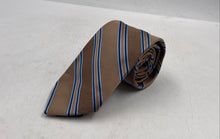 Load image into Gallery viewer, Givenchy Monsieur Mens Brown Blue Striped Adjustable Long Designer Tie
